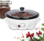 JIAWANSHUN Electric Coffee Roaster Machine 500g Coffee Bean Roaster 0-240℃ Non-Stick Home Peanut Beans Roaster 1200W 110V