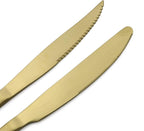 24-Piece Stainless Steel Flatware Set, Matte Gold Finish, Service for 4