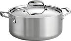 Tramontina Signature Tri-Ply Clad Stainless Steel 5-Quart Dutch Oven Pot with Lid, Induction-Ready, Dishwasher-Safe, NSF-Certified, Made in Brazil