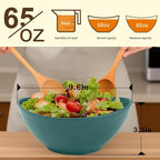 Homienly Salad Bowls 6 PCS Wheat Straw Bowls - 60oz Large Serving Bowl - Microwave and Dishwasher Safe Cereal Bowl Big Soup Bowl for Kitchen, Camping, Picnic, Party, Popcorn Bowl Set - Green