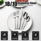 Silverware Set Service for 8, 18/10 Stainless Steel, 40 Piece Set, Flatware Cutlery Set，Mirror Polished