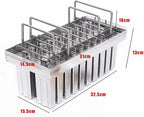 20PCS Commercial Popsicle Molds Heavy Duty Stainless Steel Popsicle Maker Kit with Brush & Sticks, 85g Capacity per Slot, DIY Yogurt Ice Cream Tools for Home Restaurants (Flat Head Double Groove)