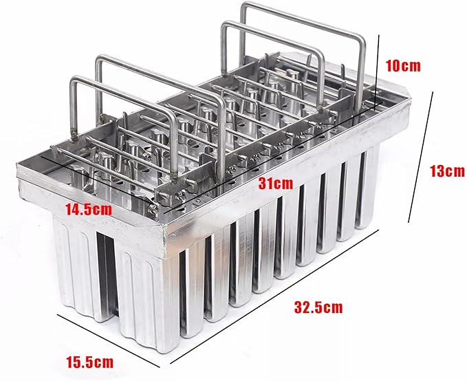 20PCS Commercial Popsicle Molds Heavy Duty Stainless Steel Popsicle Maker Kit with Brush & Sticks, 85g Capacity per Slot, DIY Yogurt Ice Cream Tools for Home Restaurants (Flat Head Double Groove)