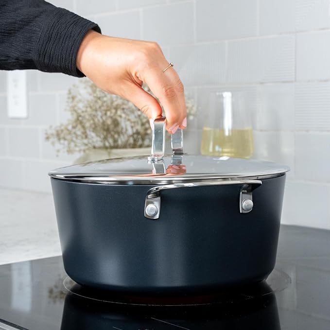 Alva Maestro 12-Piece Ceramic Cookware Set – Nonstick & No PTFE, PFOA, PFAS for Safe, Healthy Cooking – Oven & Induction Safe for Fast Even Heat, Effortless Cleanup, Durable Designed to Last