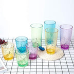 KOXIN-KARLU Hammered 15-ounce Plastic Tumbler Acrylic Glasses, set of 6 Multicolor
