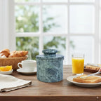 Green Onyx Butter Keeper, Round Marble Butter Dish, 4 inches, 3.5 inch Diameter (Jungle Green, 4 Inch)