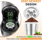 CAPMESSO Reusable K Cups for Keurig: 2025 Updated My K cup Metal Coffee Filter Refillable Coffee Pods with 5 Holes - for K Supreme/K Slim/K-Duo Gen2/K-Brew Chill with MultiStream Technology (2 Pack)