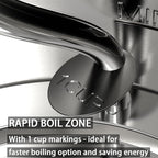 Electric Gooseneck Kettle, 1L 1500W Fast Boil, 100% Stainless Steel BPA Free Pour-Over Coffee & Tea Kettle, Water Boiler with Auto Shut & Boil-Dry Protection, Black