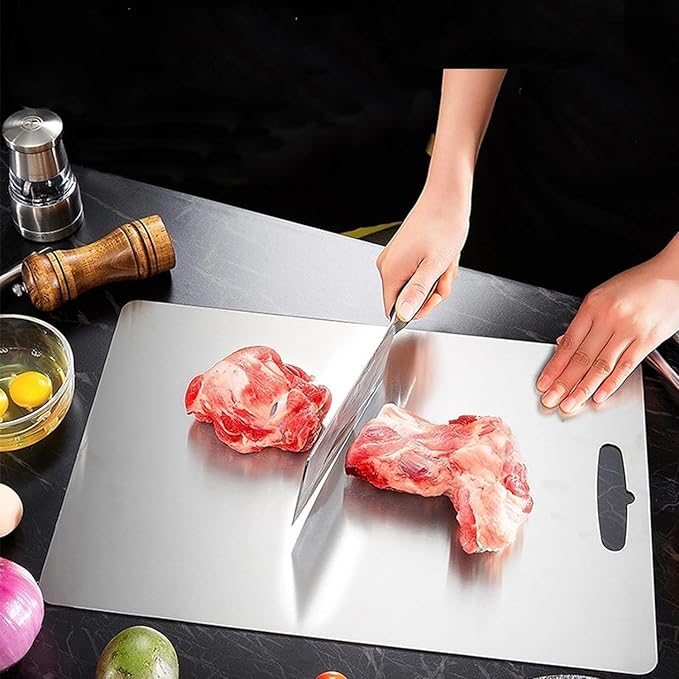 Titanium Cutting Board, New Titanium Cutting Board, Top, 100% Pure Titanium Cutting Boards for Kitchen, Healthy Premium Dual-Sided Chopping Board for Fruit, Meat, Vegetable. (Large - 18" x 12")