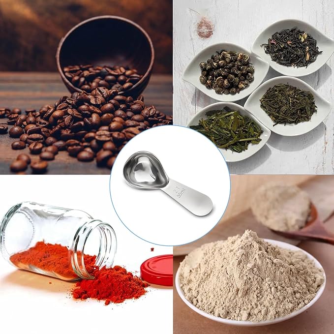 1 Pcs Coffee Scoop, 2 Tablespoon Measuring Spoon for Ground Coffee, Durable Stainless Steel, Easy to Use and Clean(Sliver）, Send Goods from Local Warehouse