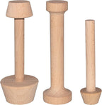 Wooden Tart Tamper Set, Double Side Pie Pastry Dough Tamper, Egg Tart Pan Mold DIY Cake Pastry Baking Tool for Mini Egg Tart, Cheesecakes, Pasta and Dessert Baking (3 Pieces)