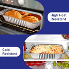 9x13 Aluminum Pans with Lids, 30 Pack Extra Heavy Duty Large Foil Pans, Disposable Aluminum Trays for Baking, Cooking, Roasting Turkey, Food Prepping