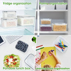 TBMax Fruit Storage Containers for Fridge, 6 Pcs Produce Saver with Colander for Rinsing, Berry Containers Lettuce Keeper Refrigerator Organizers Airtight Food Storage with Lid