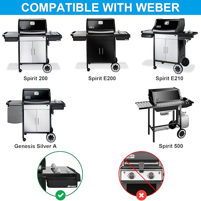 Full Size Griddle for Weber Old Spirit 200 Series Grills, Flat Top Griddle for Spirit E/S 200 & 210 Side Control Panel, Spirit 500, Genesis Silver A Gas Grills, Replace for 7521 7522 7523 65904 65905
