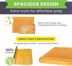 20 Inch Bamboo Wood Cutting Board Featuring Super-Sized Glue-Free Surface™ – Heavy Duty Butcher Block for Safe Meal Prep, Chopping & Carving with Lifetime Replacements - Rectangle