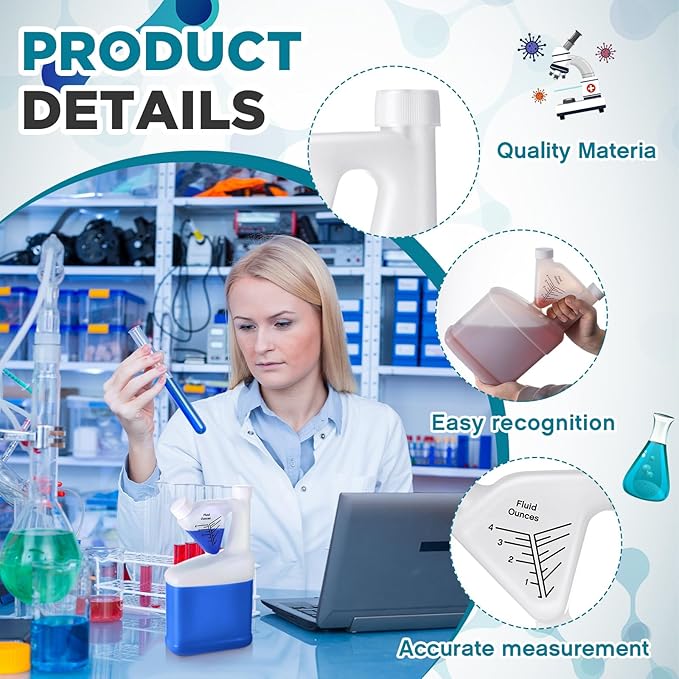 2 Pcs 64 oz Measure Container Tip and Pour Measuring Containers Plastic Measuring Bottle, up to 4oz Measuring Capacity