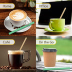 1000 Pack 5.5 Inch Natural Wood Coffee Stir Sticks Individually Wrapped - Wooden Disposable Coffee Stirrers also for Tea, Cocktails & Beverages - Eco-Friendly Stirring Sticks