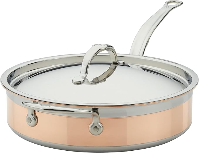 Hestan - CopperBond Collection - 100% Pure Copper Sauté Pan, Induction Cooktop Compatible, 3.5 Quart