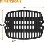 7644 Cooking Grid Grates for Weber Q100, Q1000, Q120, Q1200 Gas Grills, 516001, 516002, 50060001, 51010001, 51060001,BBQ Accessories for Weber Baby Q, Matte Cast Iron,2 Pack