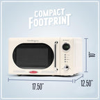 Nostalgia 0.7 Cu. Ft. Retro Compact Countertop Microwave Oven, Ivory