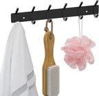 VAEHOLD Wall Hooks Coat Hooks Wall Mounted, Coat Rack with 6 Double Hooks for Hanging Towel Hat Coat Robe Bag Key for Bathroom Kitchen Bedroom 2 Pack