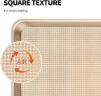 Vinino Baking Sheet Set of 2, Cookie Sheets For Baking with Square Texture Pattern, Thicker Carbon Steel Non-stick Baking Pan Quarter/Jelly Roll Pans Tray for Oven 15-GD