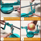Apple Peeler, Slicer Corer Potato Peelers 3 In 1, Stainless Steel Heavy Duty Suction Cup Base And 7 Extra Blades (Blue)