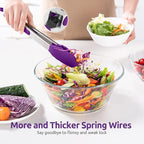 600ºF Heat Resistant Kitchen Tongs: U-Taste 12 inch Large Silicone Cooking Tong with Sturdy Non Stick Rubber Tips & Silicon Coated 18/8 Stainless Steel Handle & Smooth Locking for Serving Grill-Purple