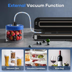 KOIOS Vacuum Sealer Machine with Starter Kit, One-Touch Operation | Built-in Cutter | Dry & Moist Modes | Compact Design | Vacuum Sealer for Food Preservation, Freezer Storage & Meal Prep