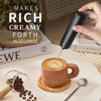 Rechargeable Milk Frother Wand for Coffee, Handheld Electric Foam Maker Detachable Stainless Steel Whisk Drink Mixer Foamer for Lattes, Cappuccino, Egg, No Stand