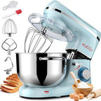 Stand Mixer, 6.5 Qt 660W, 6-Speed Tilt-Head Food Dough Mixer, Kitchen Electric Mixer with Stainless Steel Bowl,Dough Hook,Whisk, Beater, Egg white separator (6.5-QT, Blue)