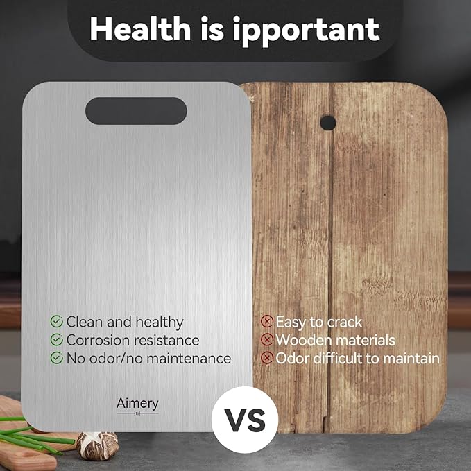 Titanium Cutting Board For Kitchen,100% Pure Titanium Cutting Board,Food GradeQuality,Non-Stick Double-Sided Cutting,Dishwasher Safe, Easy To Clean (M:14 * 10 Inches)