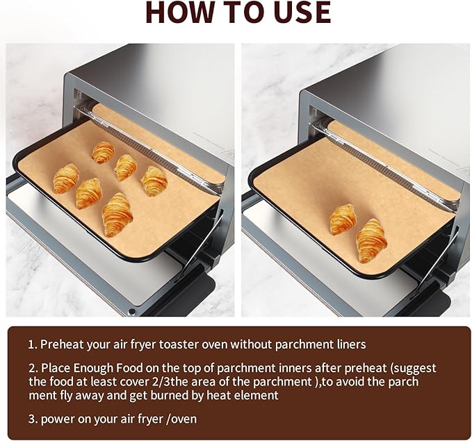 Air Fryer Parchment Paper for Ninja 8-in-1 Flip Toaster Oven SP151, 100PCS Air Fryer Disposable Liners for Ninja Foodi Airfryer Combo