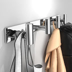 Wall Mounted Coat Rack-4 Hooks, Heavy Duty Stainless Steel Hook Rail for Towel Coat Hat Purse Bag Jacket, Towel Hooks for Entryway Bathroom Kitchen (Glossy 4 Hooks - 1 Pack)