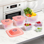 6 PCS Fruit Storage Containers for Fridge with Lids, BPA-Free, Produce Storage Containers with Removable Colander, Dishwasher & Microwave Safe for Salad Berry Lettuce Keeper