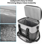 Soft Cooler Bag 24 Can Ultra-Tough Small Cooler, Insulated Soft Sided Cooler Bag, Portable Small Ice Chest with Shoulder Strap, Waterproof Cooler Bag for Camping, Beach, Picnic, Car, Fishing