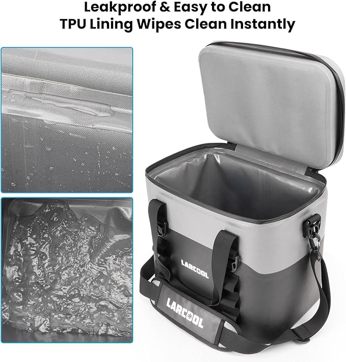 Soft Cooler Bag 24 Can Ultra-Tough Small Cooler, Insulated Soft Sided Cooler Bag, Portable Small Ice Chest with Shoulder Strap, Waterproof Cooler Bag for Camping, Beach, Picnic, Car, Fishing