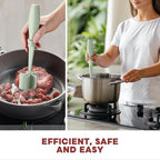 Meat Chopper, Hamburger Grinder, Premium Heat Resistant Smasher for Ground Beef, Burger Grinder Nylon Potato Mix Tool-Green