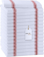 Dish Towels Set (Value Pack of 15) Size 15x25 Inch, 100% Cotton Soft & Absorbent Linen Kitchen Towels, Tea Towels, Reusable Cleaning Cloths for Household Cleaning (Red)