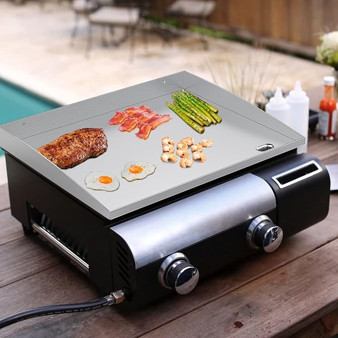 Stanbroil Stainless Steel Griddle Top for Cuisinart CGG-501 Gourmet 2-Burner Gas Grill, 19.5" Griddle Replacement Top with Front Grease System