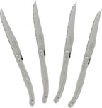 French Home Laguiole 4-Piece Steak Knife Set – Sophisticated Stainless Steel Dinner Knives with Iconic Bee Emblem – Serrated Knives for Smooth Cutting (9.25")