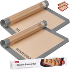 Silicone Baking Mat, Sopito Food Safe Silicone Baking Sheet, Heat Proof 480℉ Cooking Mat, Length 16.5 in Width 11.6 in, 2 PCS-Grey