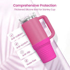 Silicone Boot for Stanley, Cup Bottom Protector Sleeve Accessories for Stanley Quencher H2.0 FlowState Tumbler 20oz/30oz/Stanley Adventure Quencher Tumbler 24oz (Rose red)