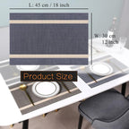 PIGCHCY Luxurious Placemats Set of 8, 18 x 12 inches Elegant Placemats Non-Slip Washable Durable Table Mats for Home/Dining Room Decoration (Dark Blue)