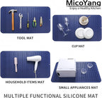 Silicone Dish Drying Mat for Multiple Usage,Easy clean,Eco-friendly,Heat-resistant Silicone Mat for Kitchen Counter or Sink,Refrigerator or Drawer Liner Navy Blue 4XL 32 inches x 18 inches