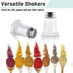 Salt and Pepper Shaker Glass Set, Retro Style Spice Shakers for Dining Room Table, Kitchen, Restaurant, Set of 2 (Hobnail)