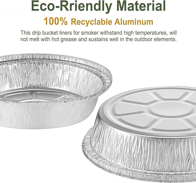 8" Aluminum Foil Pans without Lids 50 Pack of 33.8 oz,Heavy Duty Disposable Containers for Roasting,Storing,Baking,Cooking, Deep Dish Pie Pans, Recyclable