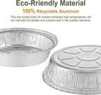 8" Aluminum Foil Pans without Lids 50 Pack of 33.8 oz,Heavy Duty Disposable Containers for Roasting,Storing,Baking,Cooking, Deep Dish Pie Pans, Recyclable