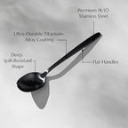 JazzUpCo Tia Flatware non toxic 18/10 stainless steel dishwasher safe (Matte Black, 16 Person Set (80 Pieces))