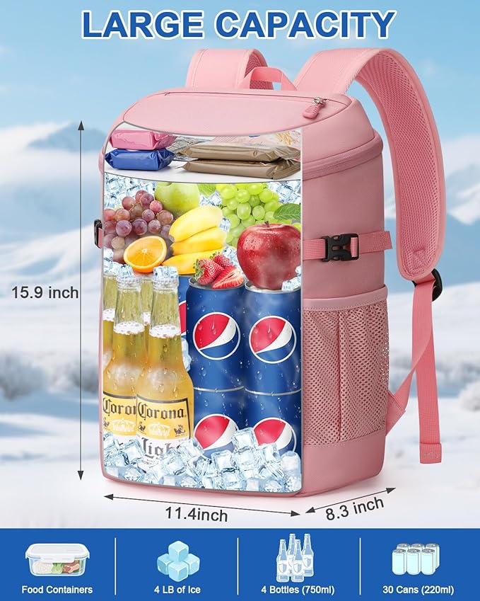 Cooler Backpack for Men Women Insulated Waterproof Backpack Cooler Leak Proof Cooler Bag Lightweight Lunch Backpack for Camping Beach Travel Picnic